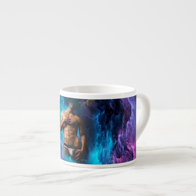 SlipperyJoe muscular man underwear bulge vibrant h Espresso Cup (Front Right)