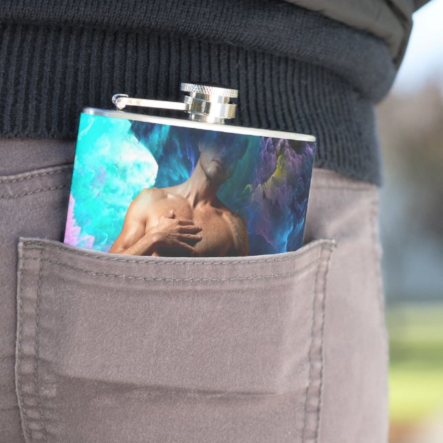 SlipperyJoe muscular man underwear bulge vibrant h Flask (In Situ)