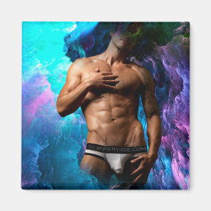 SlipperyJoe muscular man underwear bulge vibrant h Magnet