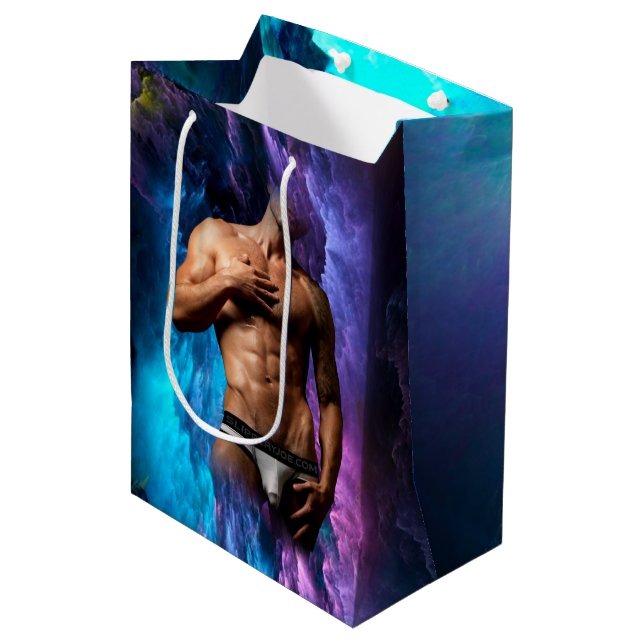SlipperyJoe muscular man underwear bulge vibrant h Medium Gift Bag (Front Angled)