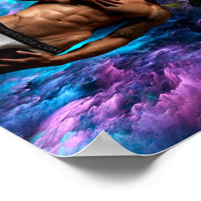 SlipperyJoe muscular man underwear bulge vibrant h Poster (Corner)