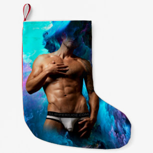 SlipperyJoe muscular man underwear bulge vibrant h Small Christmas Stocking