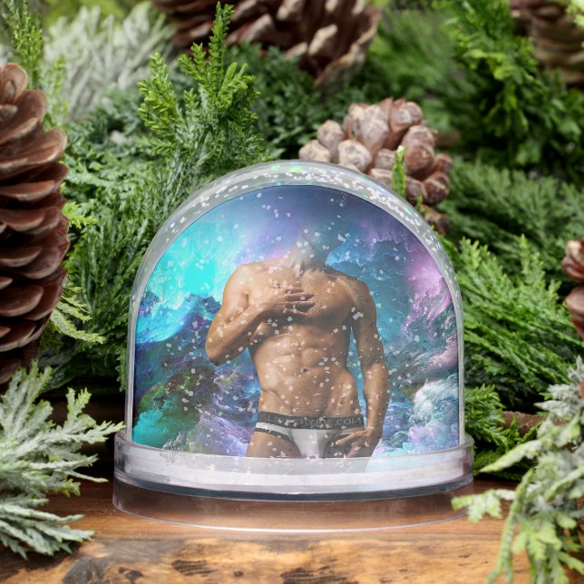 SlipperyJoe muscular man underwear bulge vibrant h Snow Globe (Winter)