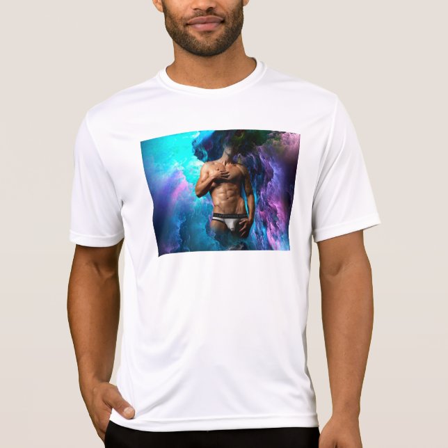 SlipperyJoe muscular man underwear bulge vibrant h T-Shirt (Front)