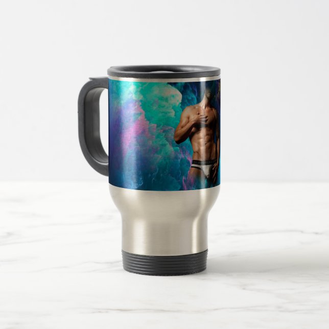 SlipperyJoe muscular man underwear bulge vibrant h Travel Mug (Front Left)
