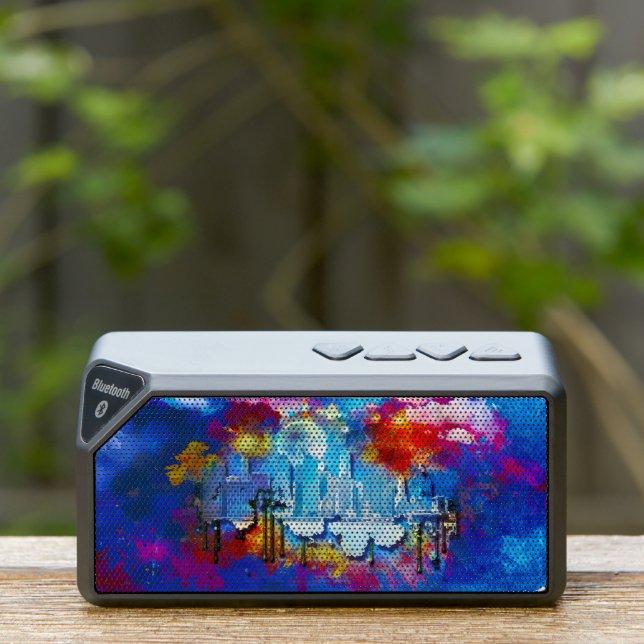 SlipperyJoe NYC graffiti moon surrounded swirling  Bluetooth Speaker (Insitu(Outdoor))