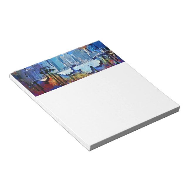 SlipperyJoe NYC graffiti moon surrounded swirling  Notepad (Angled)