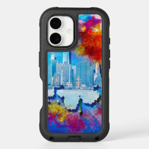 SlipperyJoe NYC graffiti moon surrounded swirling  iPhone 16 Case