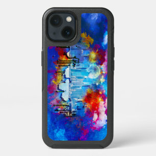 SlipperyJoe NYC graffiti moon surrounded swirling  iPhone 13 Case