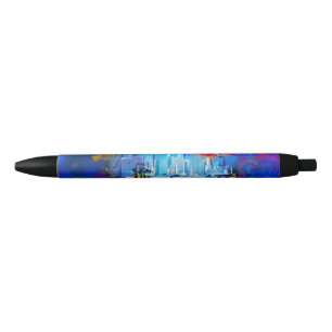 SlipperyJoe NYC graffiti moon surrounded swirling  Pen