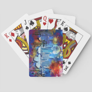 SlipperyJoe NYC graffiti moon surrounded swirling Poker Cards