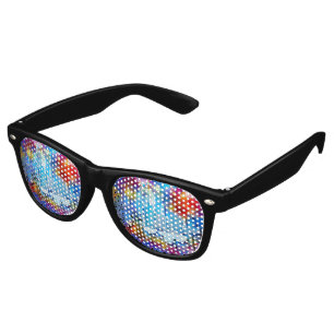 SlipperyJoe NYC graffiti moon surrounded swirling Retro Sunglasses