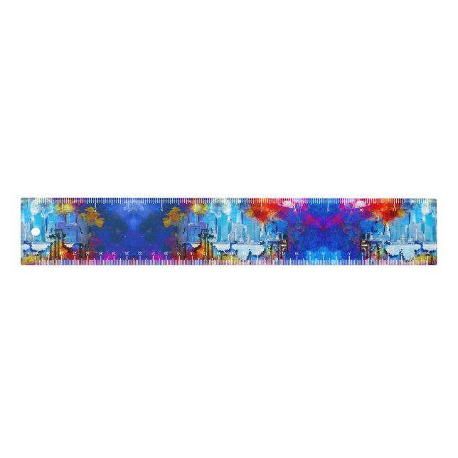 SlipperyJoe NYC graffiti moon surrounded swirling  Ruler (Front)
