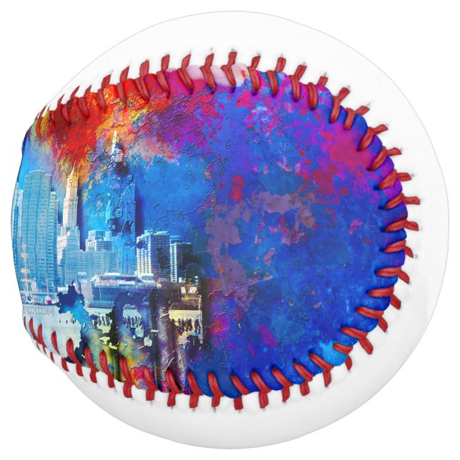 SlipperyJoe NYC graffiti moon surrounded swirling  Softball (Front Right)