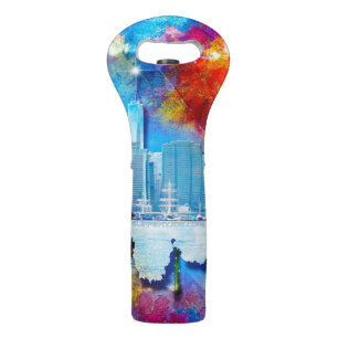 SlipperyJoe NYC graffiti moon surrounded swirling  Wine Bag