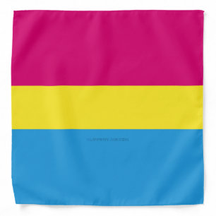 SlipperyJoe pansexual pride flag pink amber and cy Bandana