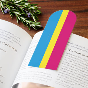 SlipperyJoe pansexual pride flag pink amber and cy Bookmarks