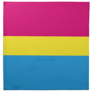 SlipperyJoe pansexual pride flag pink amber and cy Cloth Napkin