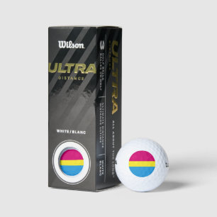 SlipperyJoe pansexual pride flag pink amber and cy Golf Balls