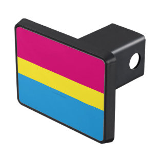 SlipperyJoe pansexual pride flag pink amber and cy Hitch Cover