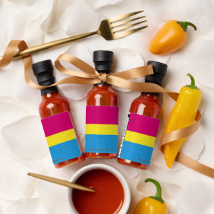 SlipperyJoe pansexual pride flag pink amber and cy Hot Sauces