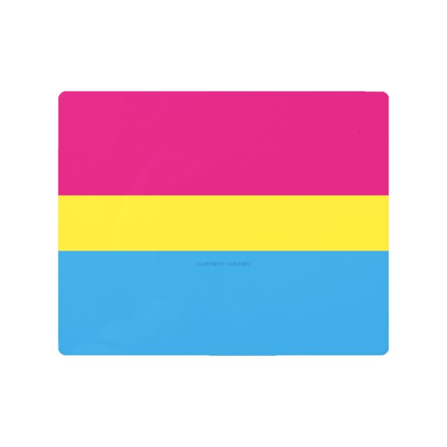 SlipperyJoe pansexual pride flag pink amber and cy Metal Print (Front)