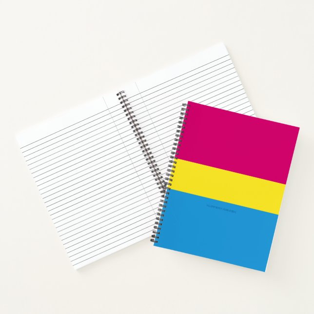 SlipperyJoe pansexual pride flag pink amber and cy Notebook (Inside)