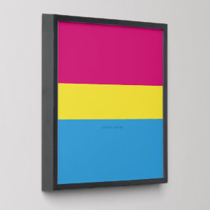 SlipperyJoe pansexual pride flag pink amber and cy Peel And Stick Photo Tile