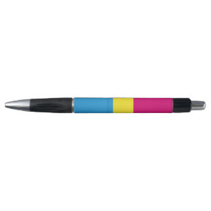 SlipperyJoe pansexual pride flag pink amber and cy Pen