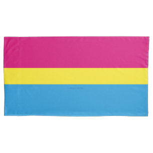 SlipperyJoe pansexual pride flag pink amber and cy Pillow Case