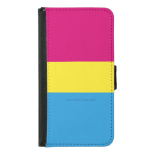 SlipperyJoe pansexual pride flag pink amber and cy Samsung Galaxy S5 Wallet Case