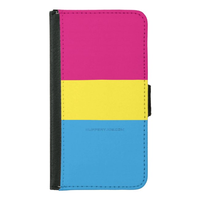 SlipperyJoe pansexual pride flag pink amber and cy Samsung Galaxy Wallet Case (Front)