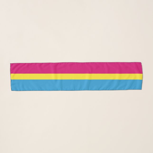 SlipperyJoe pansexual pride flag pink amber and cy Scarf (Front (Horizontal))