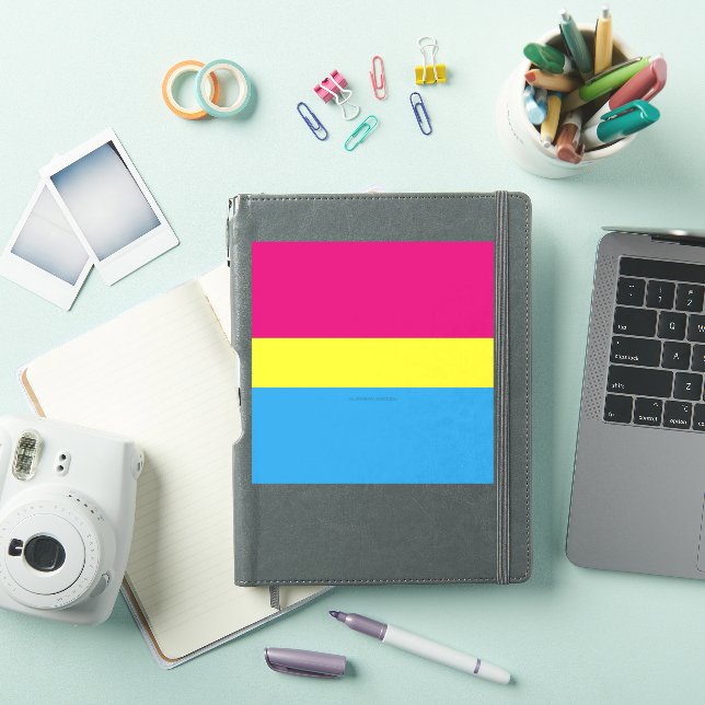 SlipperyJoe pansexual pride flag pink amber and cy Sticker (iPad Cover)