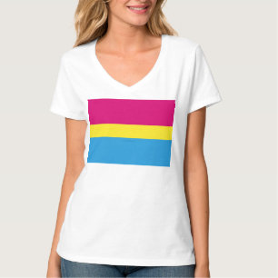 SlipperyJoe pansexual pride flag pink amber and cy T-Shirt
