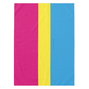 SlipperyJoe pansexual pride flag pink amber and cy Tablecloth