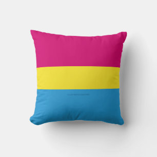 SlipperyJoe pansexual pride flag pink amber and cy Throw Pillow