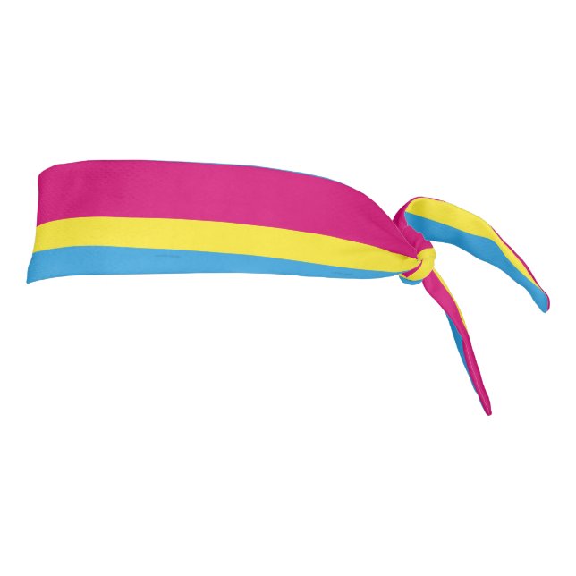 SlipperyJoe pansexual pride flag pink amber and cy Tie Headband (Rotate 90)