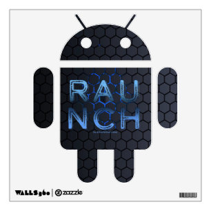 SlipperyJoe raunch, metallic large blue letters, d Wall Decal