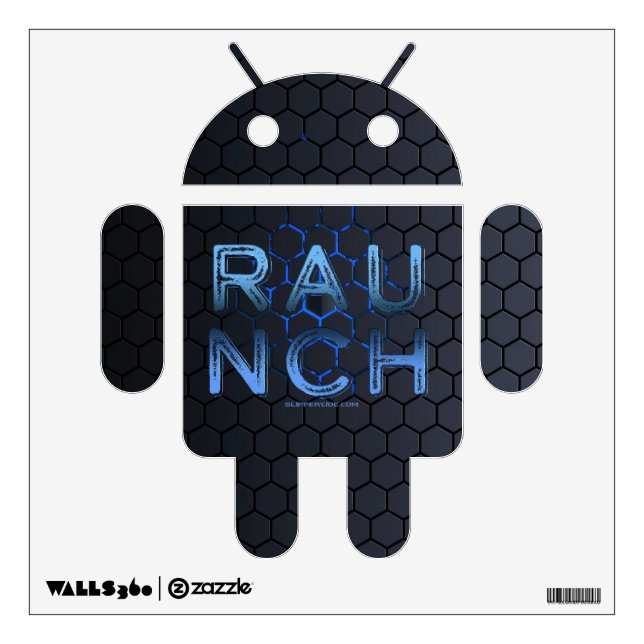 SlipperyJoe raunch, metallic large blue letters, d Wall Decal (Front)