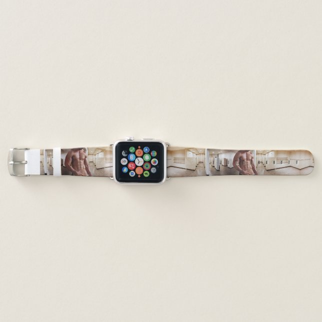 SlipperyJoe shirtless muscular man sixpack abs fit Apple Watch Band (Front)