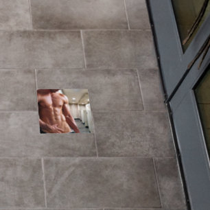 SlipperyJoe shirtless muscular man sixpack abs fit Floor Decals