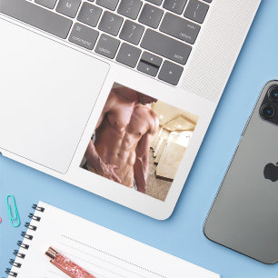 SlipperyJoe shirtless muscular man sixpack abs fit Sticker