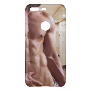 SlipperyJoe shirtless muscular man sixpack abs fit Uncommon Google Pixel Case