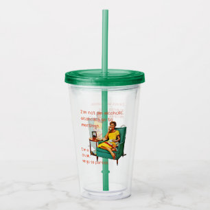 SlipperyJoe socializing drinking party vintage wom Acrylic Tumbler