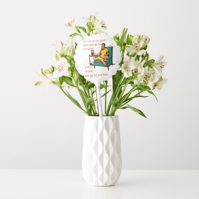 SlipperyJoe socializing drinking party vintage wom Balloon (Vase)