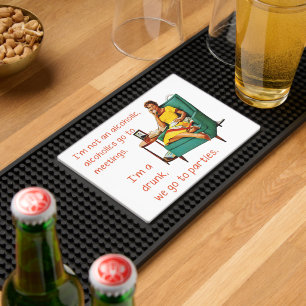 SlipperyJoe socializing drinking party vintage wom Bar Mat