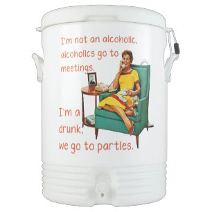 SlipperyJoe socializing drinking party vintage wom Beverage Cooler