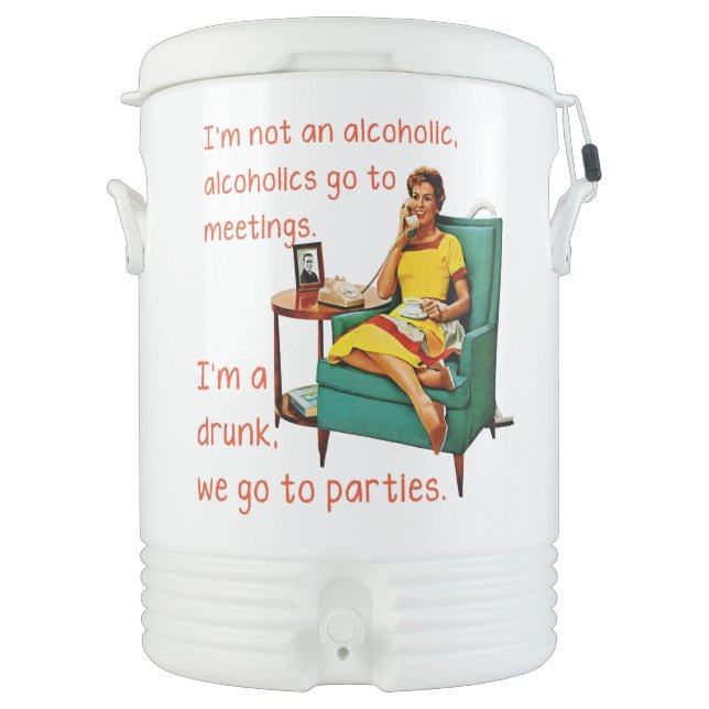 SlipperyJoe socializing drinking party vintage wom Beverage Cooler (Front)