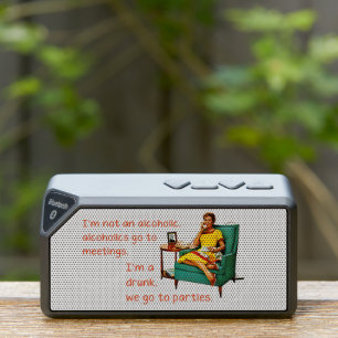 SlipperyJoe socializing drinking party vintage wom Bluetooth Speaker